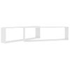 Estante Cubo De Pared 2 Uds Madera Contrachapada 100x15x30 Cm Blanco