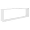 Estante Cubo De Pared 2 Uds Madera Contrachapada 100x15x30 Cm Blanco