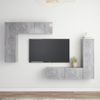 Juego De Mueble Para Tv De 4 Piezas Aglomerado Gris Hormigón