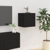 Muebles Para Tv De Pared 2 Uds Negro 40x34,5x40 Cm