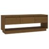 Mueble De Tv Madera Maciza De Pino Marrón Miel 110,5x34x40 Cm