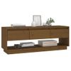 Mueble De Tv Madera Maciza De Pino Marrón Miel 110,5x34x40 Cm