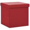 Taburete Con Almacenaje Plegable Rojo Vino Tinto Pvc