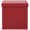 Taburete Con Almacenaje Plegable Rojo Vino Tinto Pvc