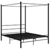 Estructura De Cama Con Dosel Metal Negro 160x200 Cm