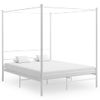 Estructura De Cama Con Dosel Metal Blanco 160x200 Cm