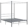 Estructura De Cama Con Dosel Metal Gris 160x200 Cm