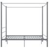 Estructura De Cama Con Dosel Metal Gris 160x200 Cm