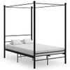 Estructura De Cama Con Dosel Metal Negro 140x200 Cm