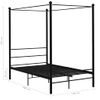 Estructura De Cama Con Dosel Metal Negro 140x200 Cm