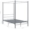 Estructura De Cama Con Dosel Metal Gris 140x200 Cm