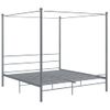 Estructura De Cama Con Dosel Metal Gris 180x200 Cm