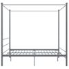 Estructura De Cama Con Dosel Metal Gris 180x200 Cm