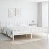 Estructura De Cama Madera Maciza Blanca 200x200 Cm