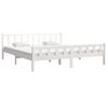 Estructura De Cama Madera Maciza Blanca 200x200 Cm