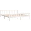 Estructura De Cama Madera Maciza Blanca 200x200 Cm