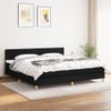 Cama Box Spring Con Colchón Tela Negro 200x200 Cm