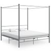 Estructura De Cama Con Dosel Metal Gris 200x200 Cm