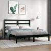 Estructura De Cama Doble Madera Maciza Negro 120x190 Cm