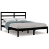 Estructura De Cama Doble Madera Maciza Negro 120x190 Cm