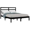 Estructura De Cama Doble Madera Maciza Negro 120x190 Cm