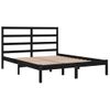 Estructura De Cama Doble Madera Maciza Negro 120x190 Cm