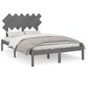 Estructura De Cama De Madera Maciza Gris 120x200 Cm