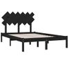 Estructura De Cama Madera Maciza Negro 120x200 Cm