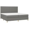 Cama Box Spring Con Colchón Tela Gris Oscuro 200x200 Cm