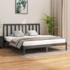 Estructura De Cama De Madera Maciza De Pino Gris 200x200 Cm