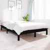 Estructura De Cama De Madera Maciza Negra 180x200 Cm