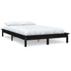 Estructura De Cama De Madera Maciza Negra 180x200 Cm