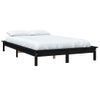 Estructura De Cama De Madera Maciza Negra 180x200 Cm