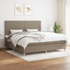 Cama Box Spring Con Colchón Tela Gris Taupe 200x200 Cm