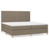 Cama Box Spring Con Colchón Tela Gris Taupe 200x200 Cm