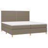 Cama Box Spring Con Colchón Tela Gris Taupe 200x200 Cm