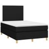 Cama Box Spring Con Colchón Tela Negro 120x200 Cm