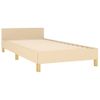 Estructura De Cama Con Cabecero De Tela Color Crema 90x190 Cm