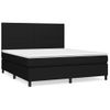 Cama Box Spring Con Colchón Tela Negro 160x200 Cm