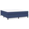 Cama Box Spring Con Colchón Tela Azul 160x200 Cm