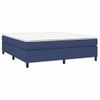 Cama Box Spring Con Colchón Tela Azul 160x200 Cm