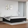 Cama Box Spring Con Colchón Cuero Sintético Negro 200x200 Cm