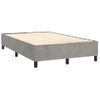 Cama Box Spring Con Colchón Terciopelo Gris Claro 120x200 Cm