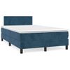 Cama Box Spring Con Colchón Terciopelo Azul Oscuro 120x200 Cm