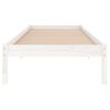 Estructura De Cama Individual Madera Maciza Blanco 90x190 Cm