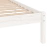 Estructura De Cama Individual Madera Maciza Blanco 90x190 Cm