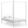 Estructura De Cama Con Dosel Metal Blanco 120x200 Cm