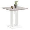 Mesa De Comedor Color Roble Arena Y Blanco 70 Cm Marrón