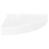 Estante Flotante Esquina 2 Uds Blanco Brillo Mdf 25x25x3,8 Cm