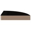 Estante Flotante De Esquina 2 Uds Negro Brillo Mdf 25x25x3,8cm